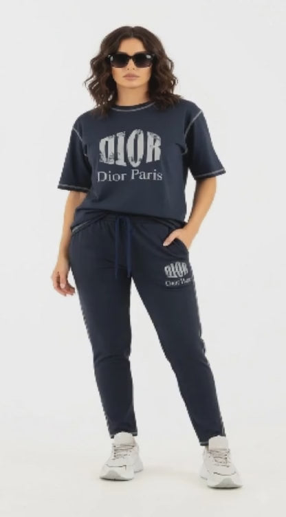 Ledis Casual Two-Piece Tracksuit with Logo Detail