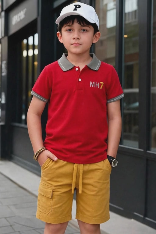 Boys Premium Polo T-Shirt | Classic & Contrast Collar | Embroidered Logo | Age 9–16 Years | UAE