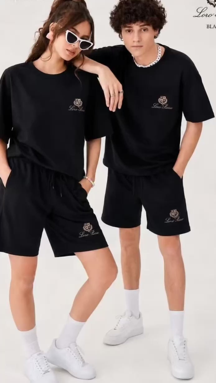 Premium Oversized T-Shirt & Shorts Co-ord Set | Casual Streetwear | Embroidered Logo | 6 Colors | M–XXL | MH