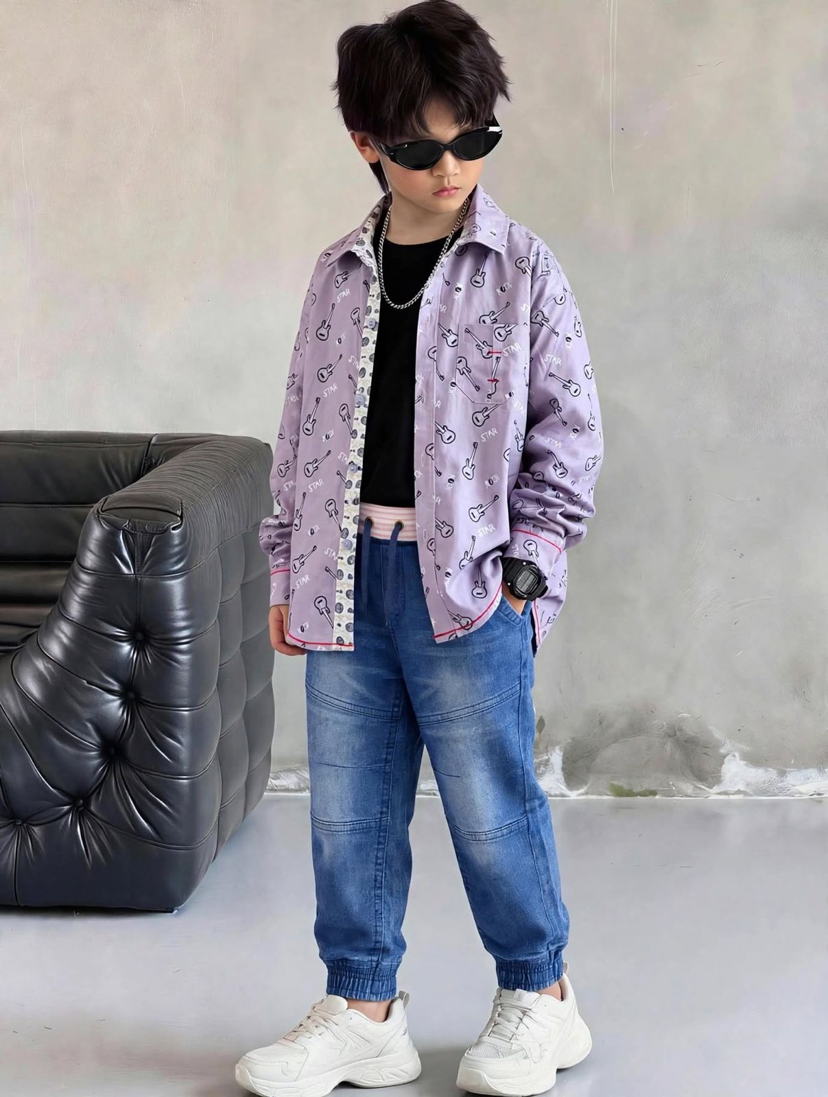Kids Stylish Long Sleeve Shirt for Boys | Trendy Fashion Outfit UAE (3-14yrs)MH