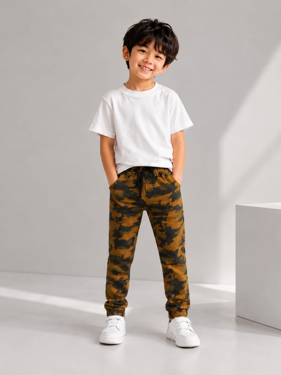 Children’s Camo Jogger Trousers Drawstring Camouflage | Sizes 1-8 Years | MH